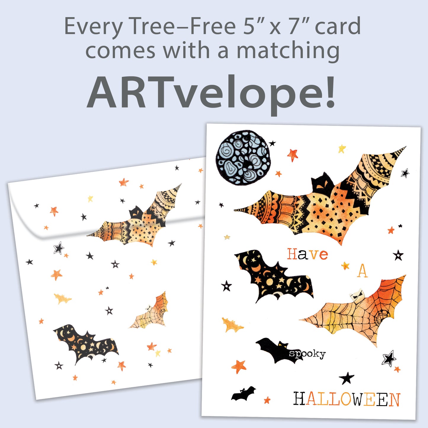 Artful Bats Halloween Card