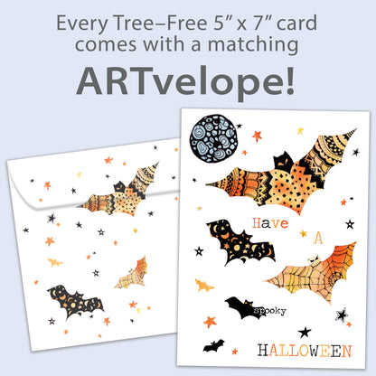 Artful Bats Halloween Card