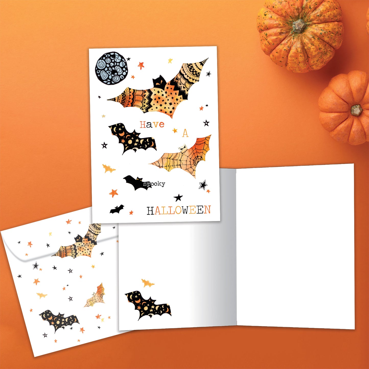 Artful Bats Halloween Card