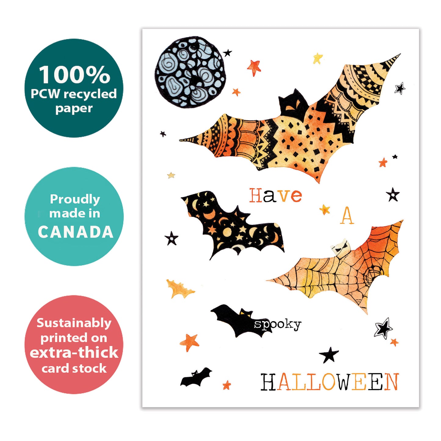 Artful Bats Halloween Card