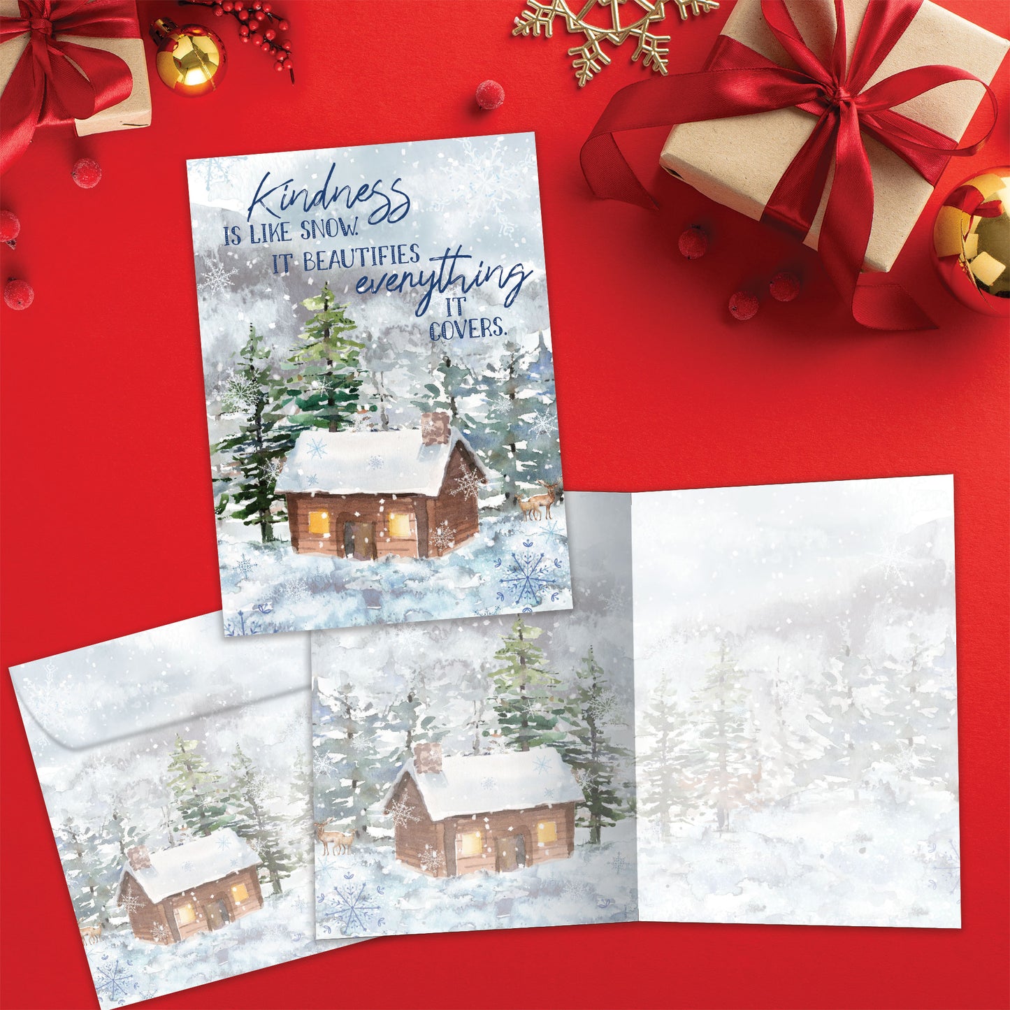 Snowy Cabin Holiday Card Holiday Card