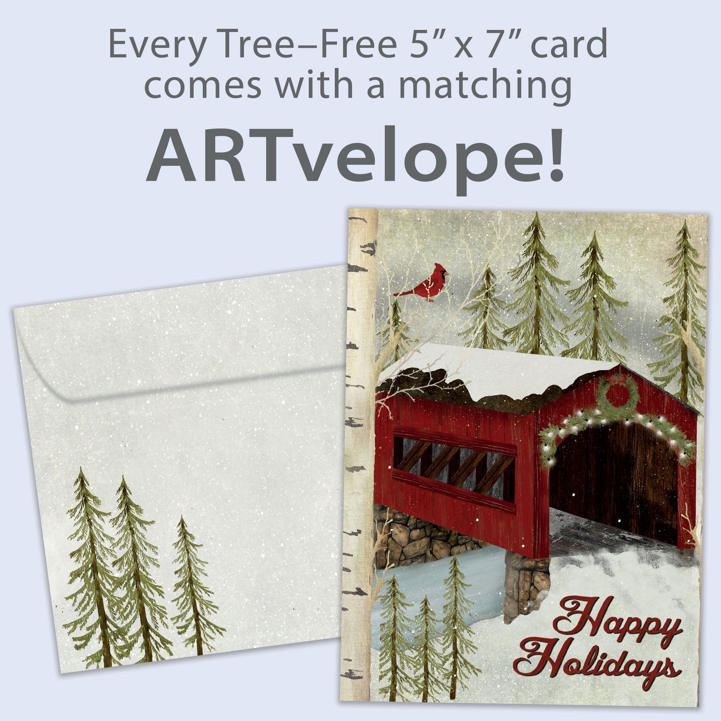 Snowy Covered Bridge Holiday Card