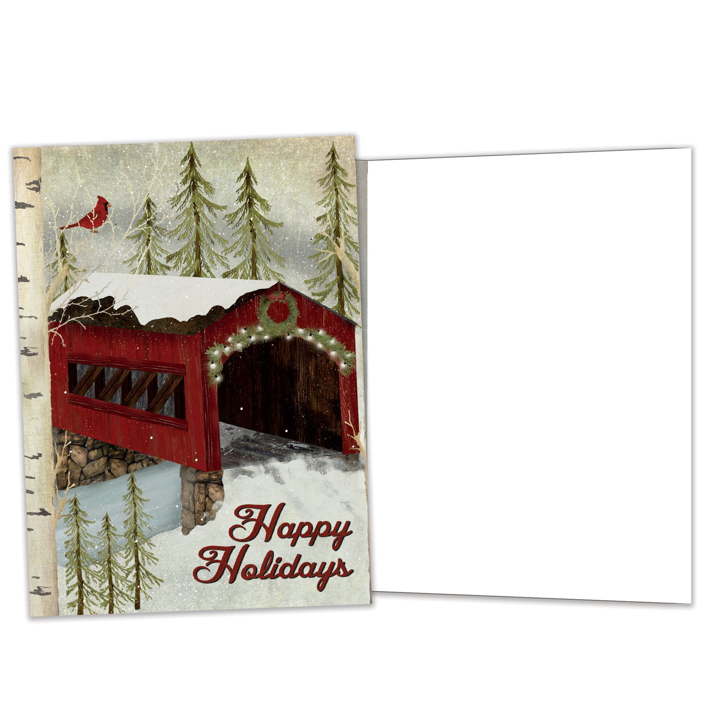 Snowy Covered Bridge Holiday Card