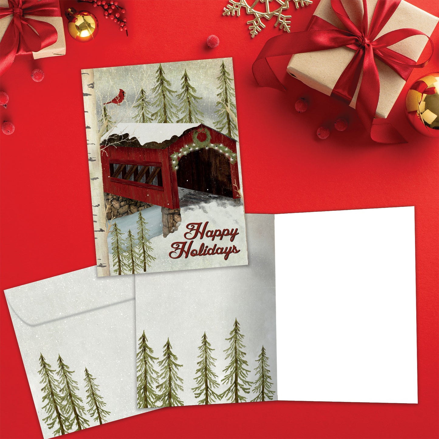 Snowy Covered Bridge Holiday Card