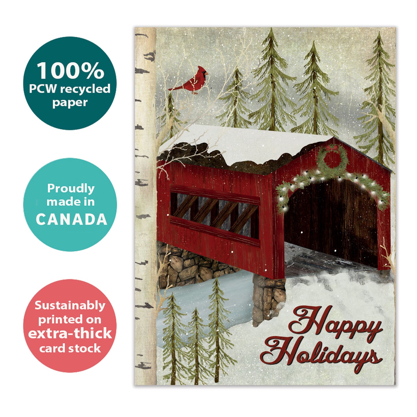 Snowy Covered Bridge Holiday Card