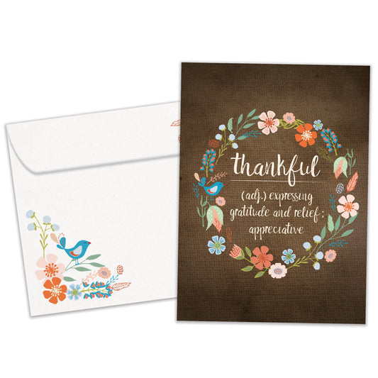 Thankful Wreath Thanksgiving Card