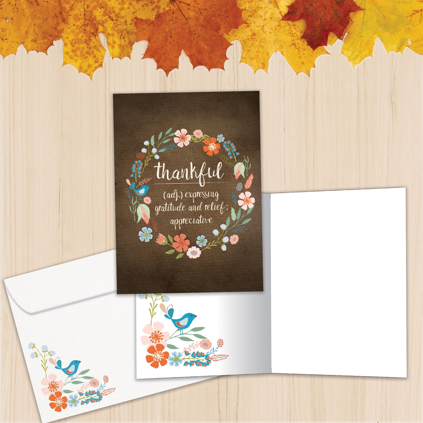 Thankful Wreath Thanksgiving Card