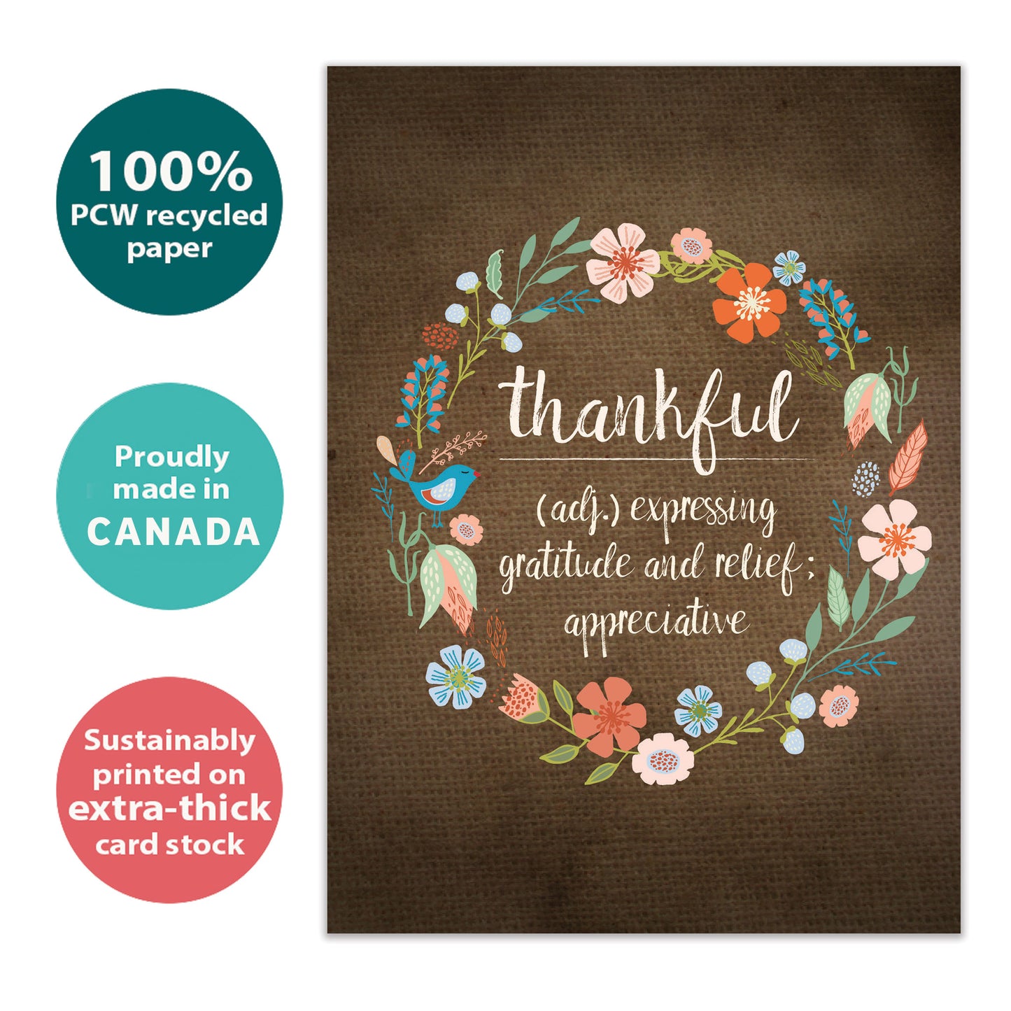 Thankful Wreath Thanksgiving Card