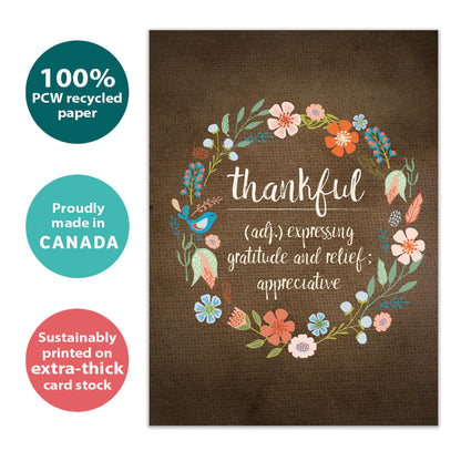 Thankful Wreath Thanksgiving Card
