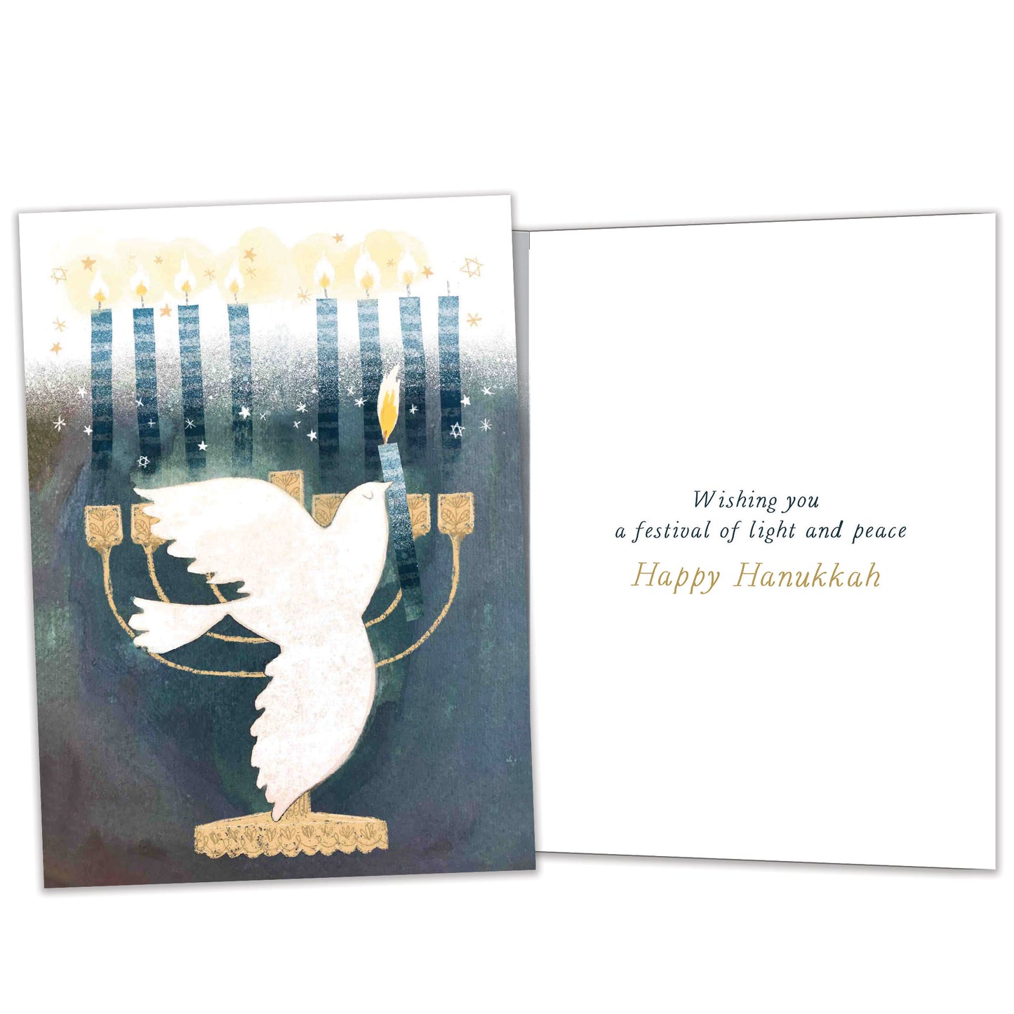Peace Dove Menorah Hanukkah Card