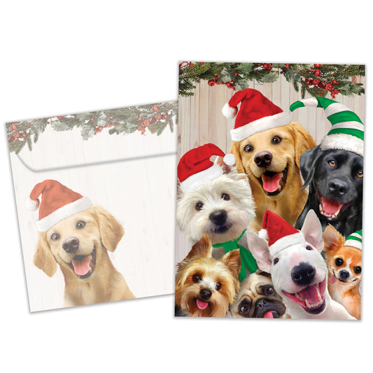 Selfie Dog Christmas Christmas Card