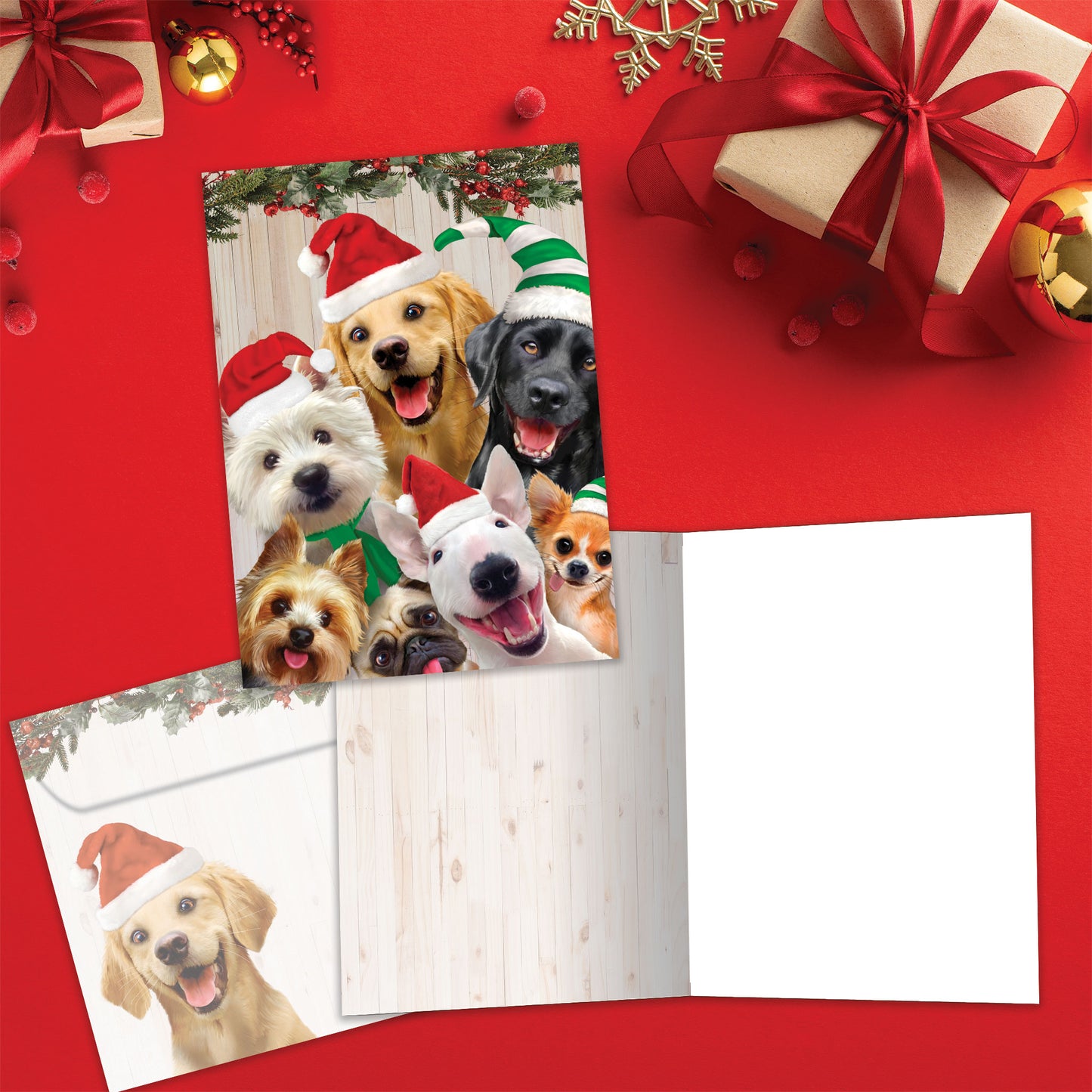 Selfie Dog Christmas Christmas Card
