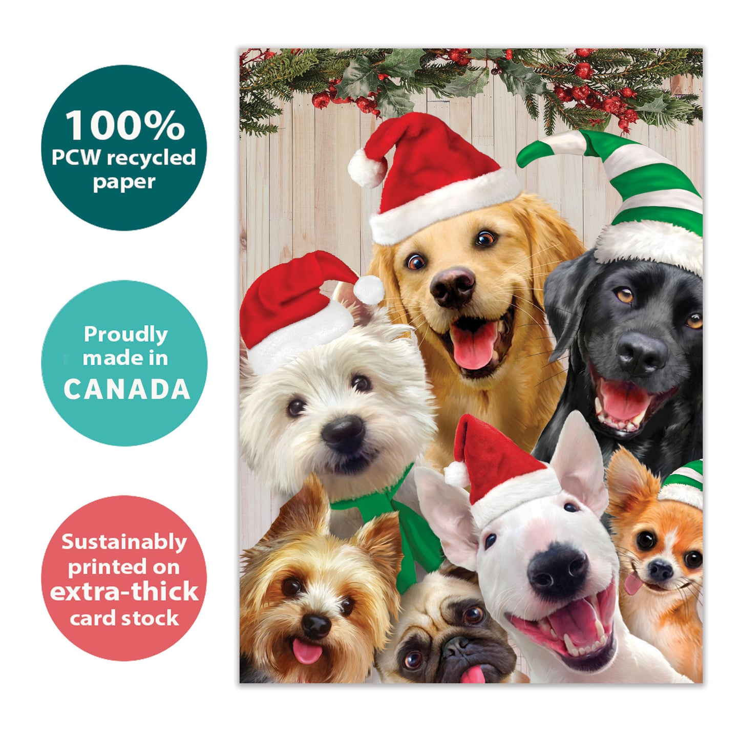 Selfie Dog Christmas Christmas Card