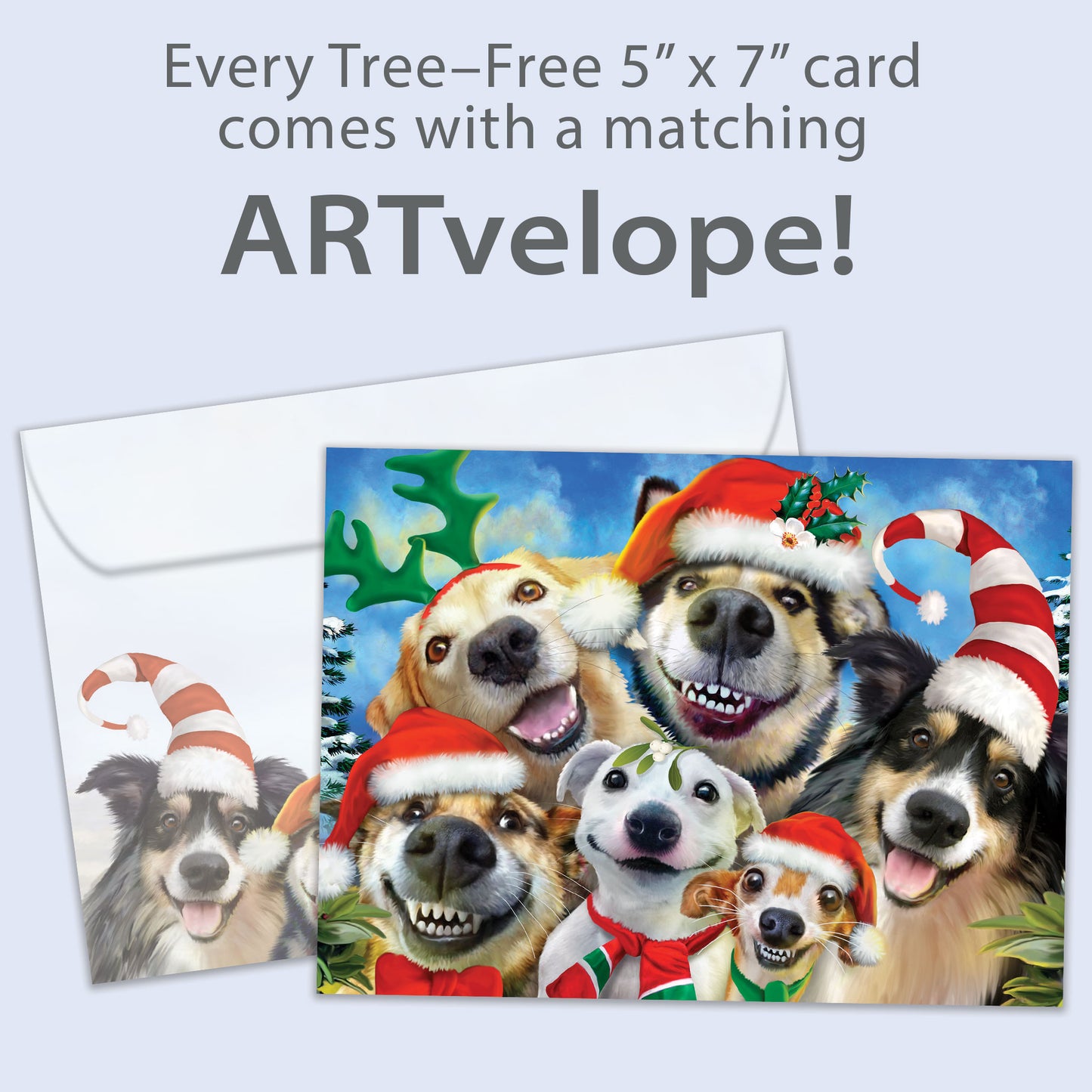 Holiday Dog Selfie Christmas Card