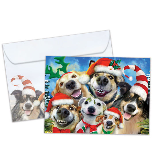 Holiday Dog Selfie Christmas Card