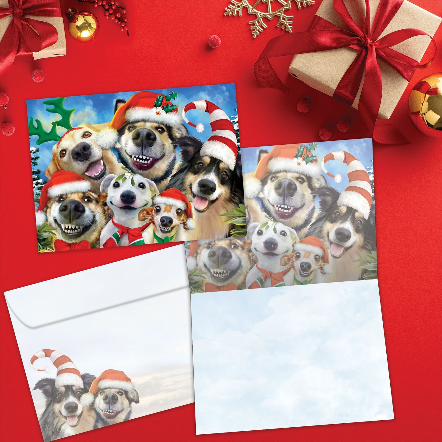 Holiday Dog Selfie Christmas Card