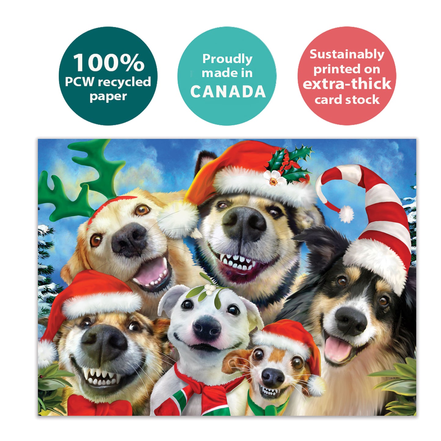 Holiday Dog Selfie Christmas Card
