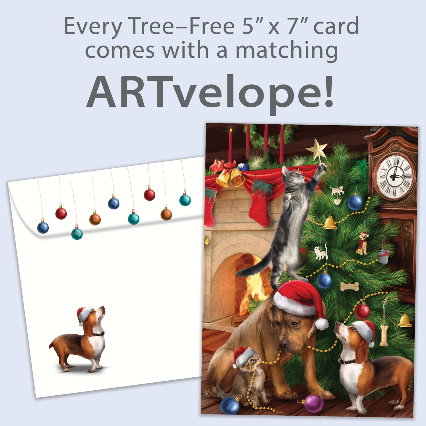 Trimming the Tree Christmas Card