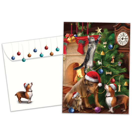 Trimming the Tree Christmas Card