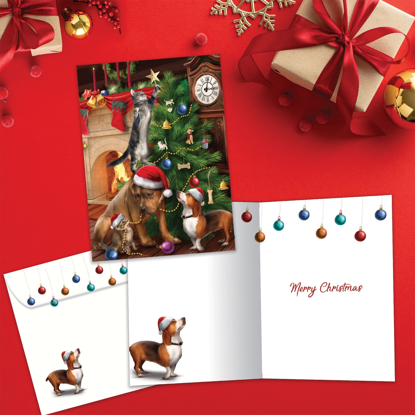 Trimming the Tree Christmas Card
