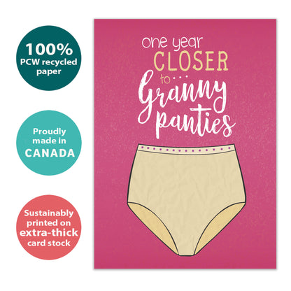 Granny Panties Birthday Card