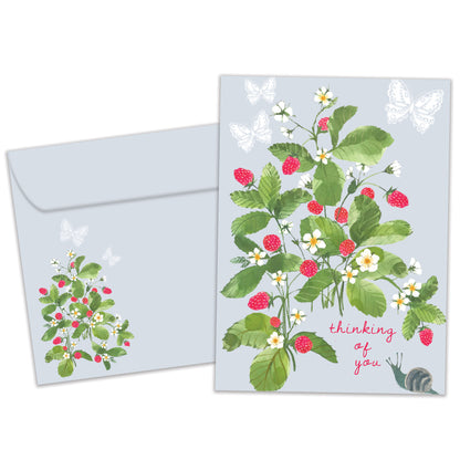 Strawberry Plant Thinking of You Card