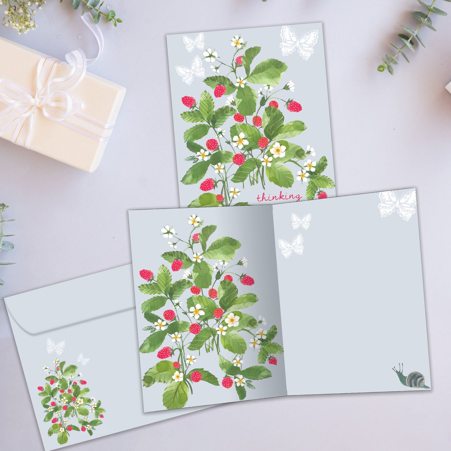 Strawberry Plant Thinking of You Card
