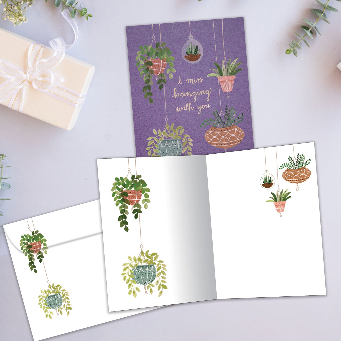 Hanging Plants Thinking of You Card