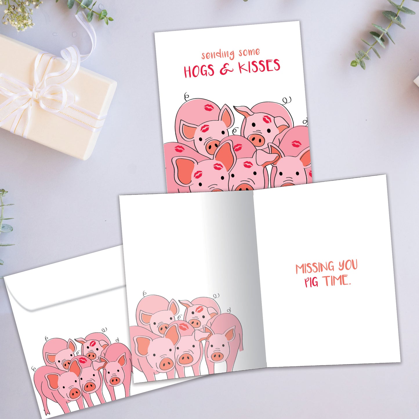 Hogs and Kisses Thinking of You Card