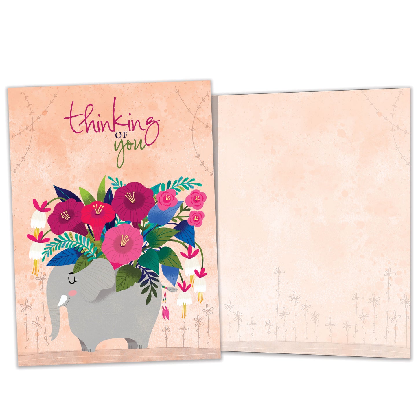 Floral Bouquet Elephant Encouragement Card