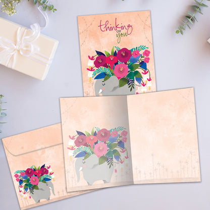 Floral Bouquet Elephant Encouragement Card