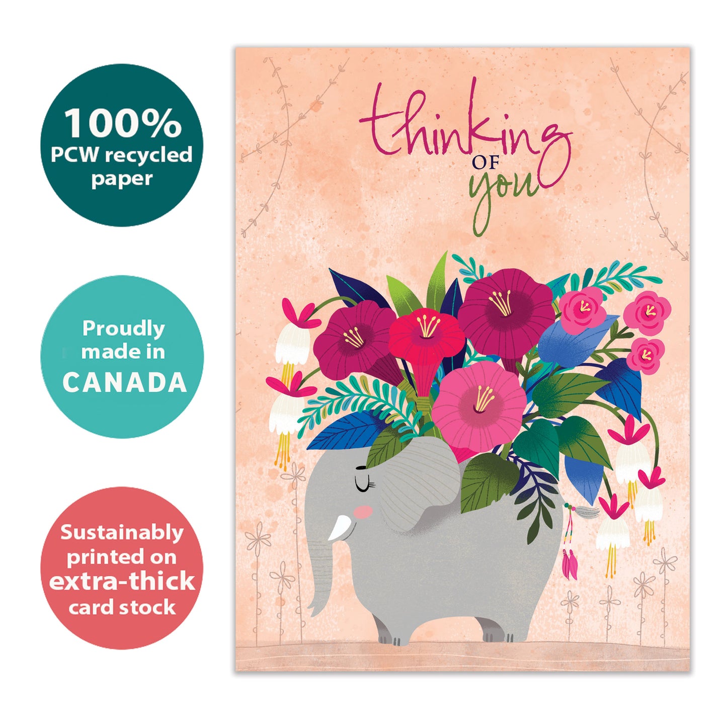 Floral Bouquet Elephant Encouragement Card
