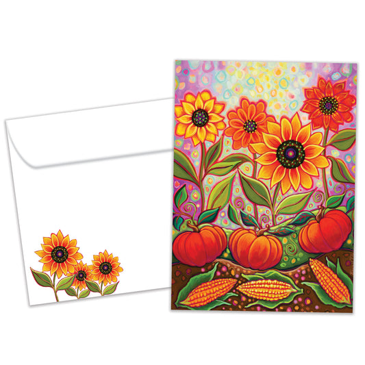 Pumpkins and Sunflowers Thanksgiving Card