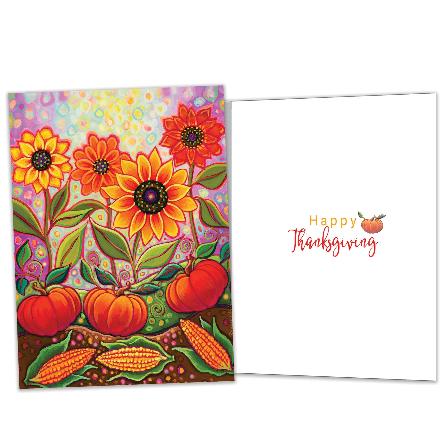 Pumpkins and Sunflowers Thanksgiving Card
