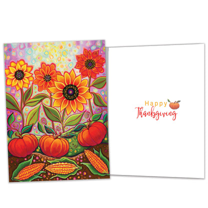 Pumpkins and Sunflowers Thanksgiving Card