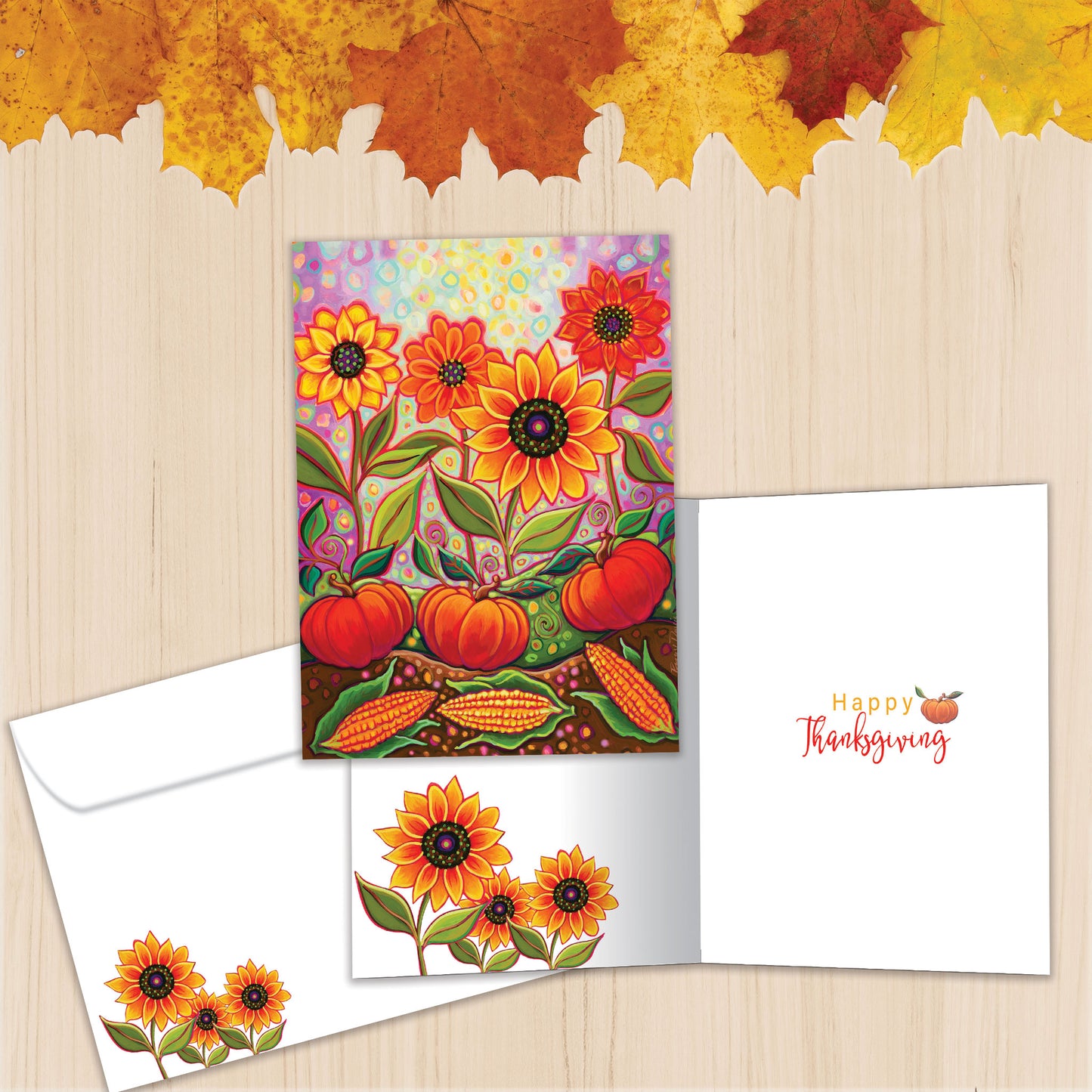 Pumpkins and Sunflowers Thanksgiving Card