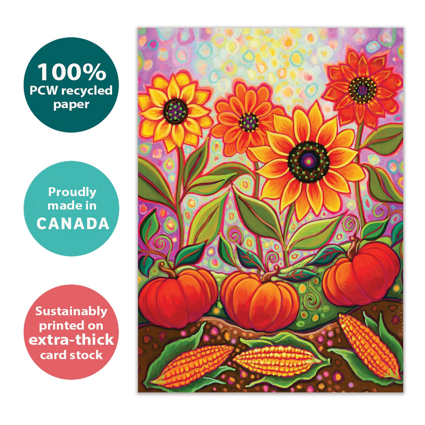 Pumpkins and Sunflowers Thanksgiving Card