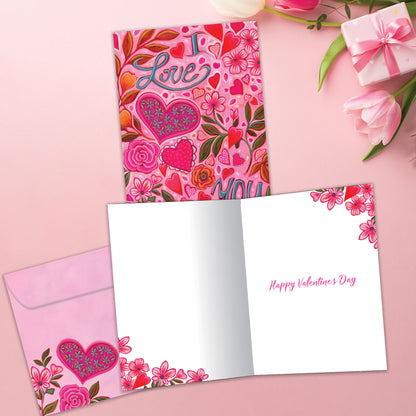 I Love You Floral Valentine’s Day Card