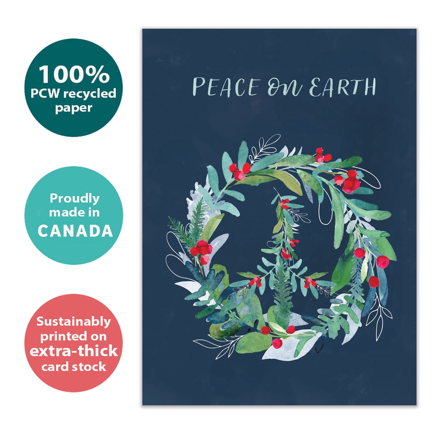 Peace On Earth Wreath Holiday Card