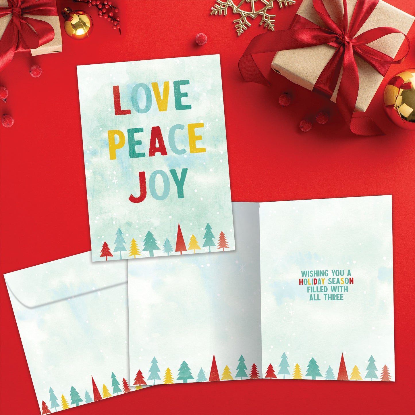 Peace Love Joy Holiday Card
