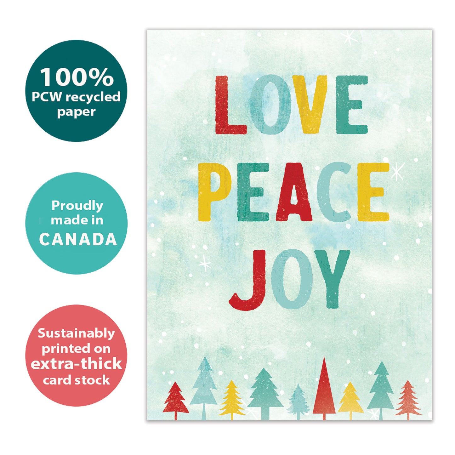 Peace Love Joy Holiday Card