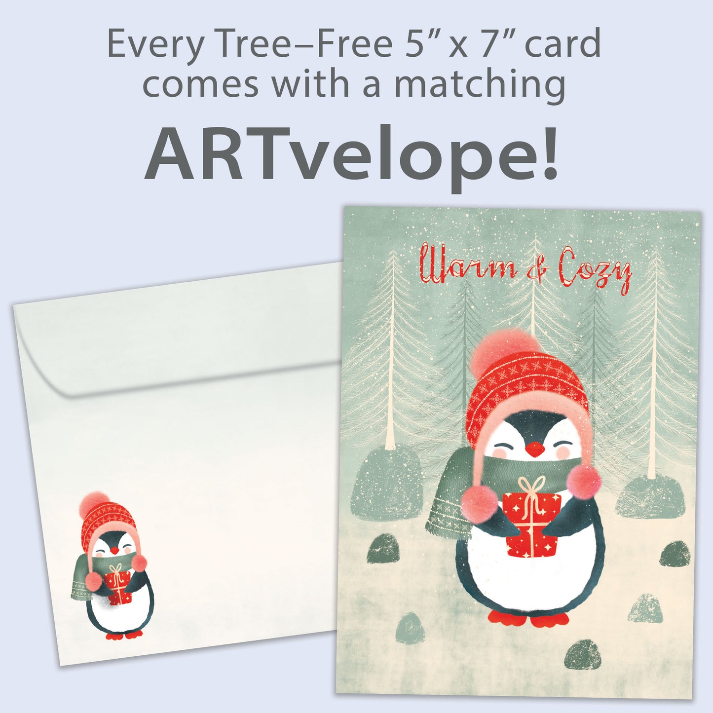 Cozy Penguin Holiday Card