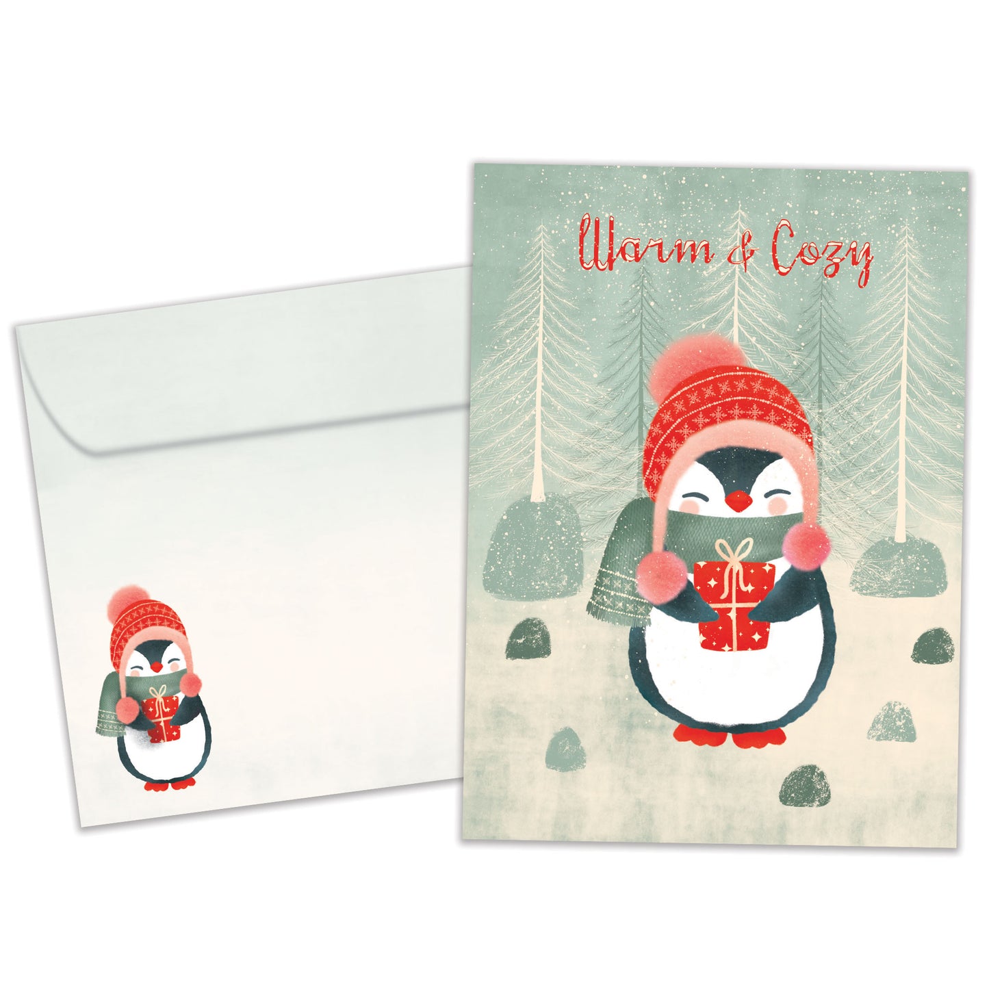 Cozy Penguin Holiday Card