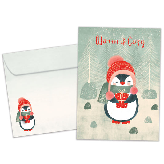 Cozy Penguin Holiday Card
