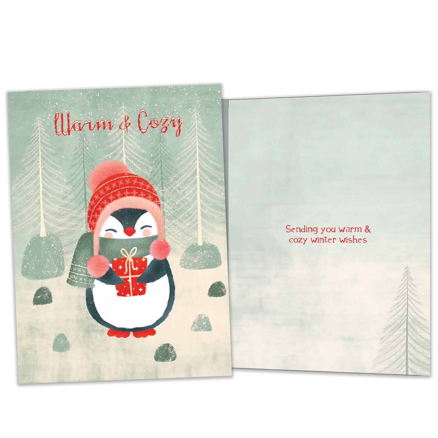 Cozy Penguin Holiday Card