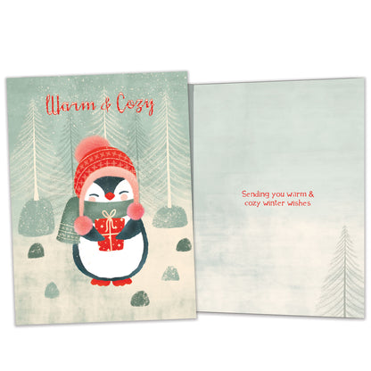 Cozy Penguin Holiday Card