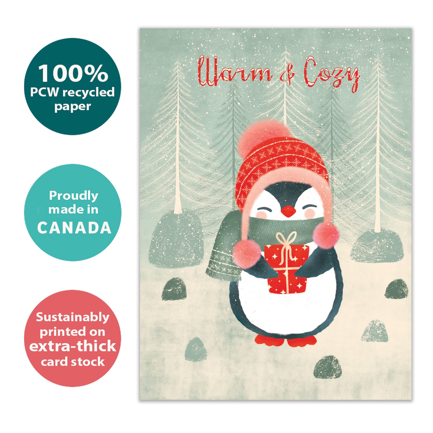 Cozy Penguin Holiday Card
