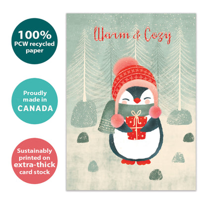 Cozy Penguin Holiday Card