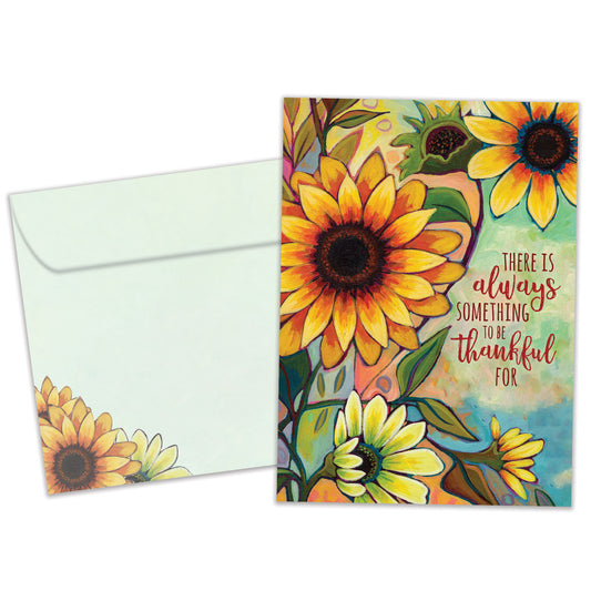 Thankful Sunflowers Thanksgiving Card
