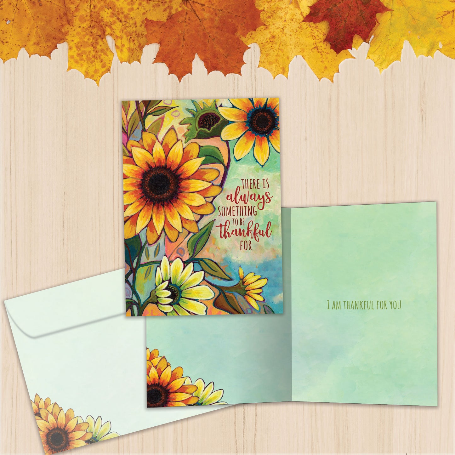 Thankful Sunflowers Thanksgiving Card